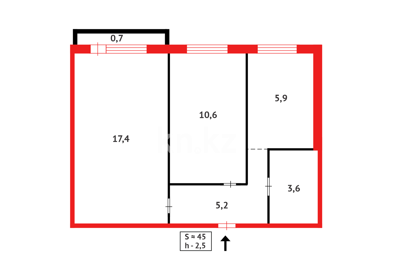 Продажа 2-комнатной квартиры, 45 м² в Караганде - фото 11