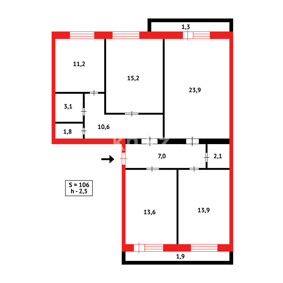Продажа 4-комнатной квартиры, 108 м² в Темиртау - фото 20