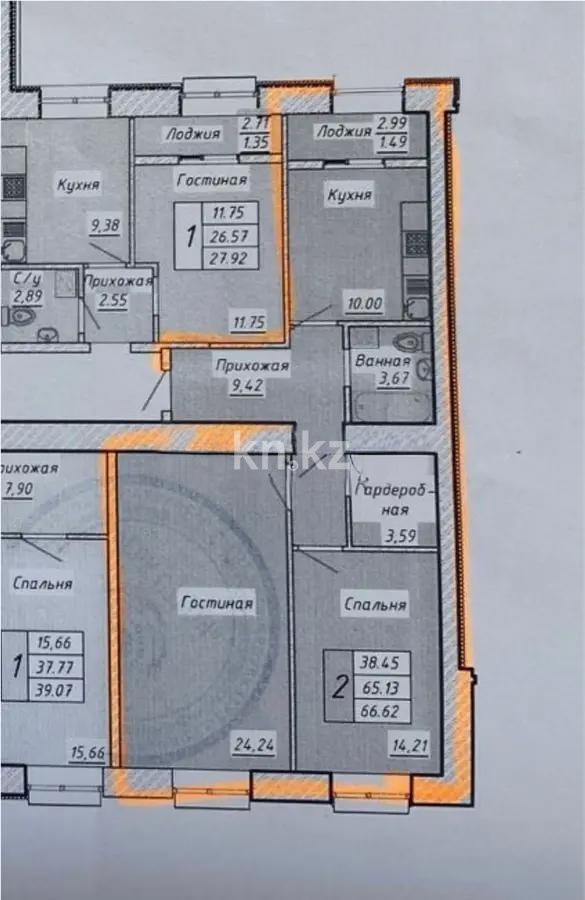 Продажа 2-комнатной квартиры, 66.6 м², ул. Тынышбайулы, дом  5 - Аренда баз, складов и промышленной недвижимости в Алматинской области фото 3 из 3