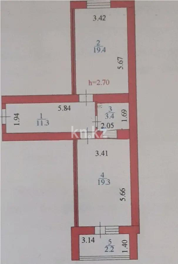 Продажа 2-комнатной квартиры, 50 м², пр. Кабанбай батыра, дом  59 - Продажа  двухкомнатных квартир в новостройках Астаны с фото фото 6 из 6