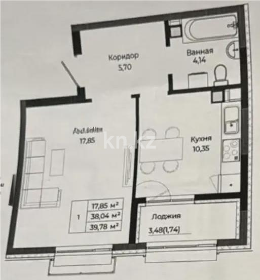 Продажа 1-комнатной квартиры, 40 м² - Продажа квартир в р-не Сарыарка Астаны - страница 3 фото 1 из 1