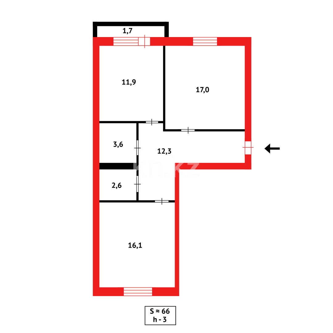 Продажа 2-комнатной квартиры, 65 м², мкр-н Голубые Пруды - Аренда квартир посуточно в Темиртау фото 14 из 14