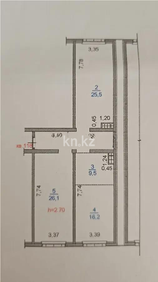 Продажа 3-комнатной квартиры, 88.3 м², мкр-н Думан-2, дом  61 - Продажа квартир в Алматы фото 1 из 1