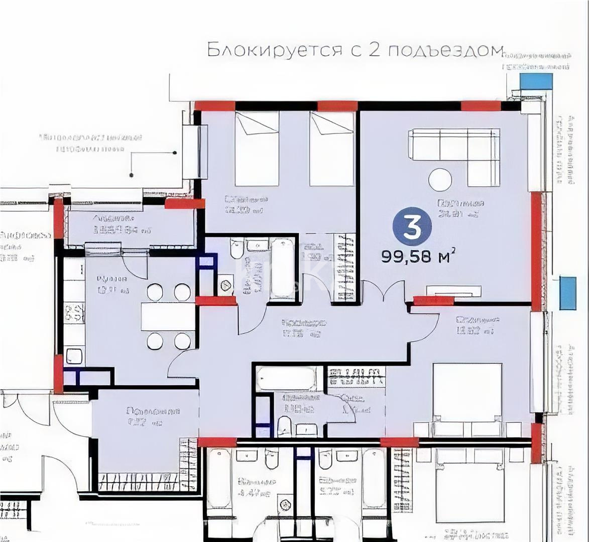Продажа 6-комнатной квартиры, 205 м² - Продажа пятикомнатных и более квартир от собственников в Астане фото 1 из 1