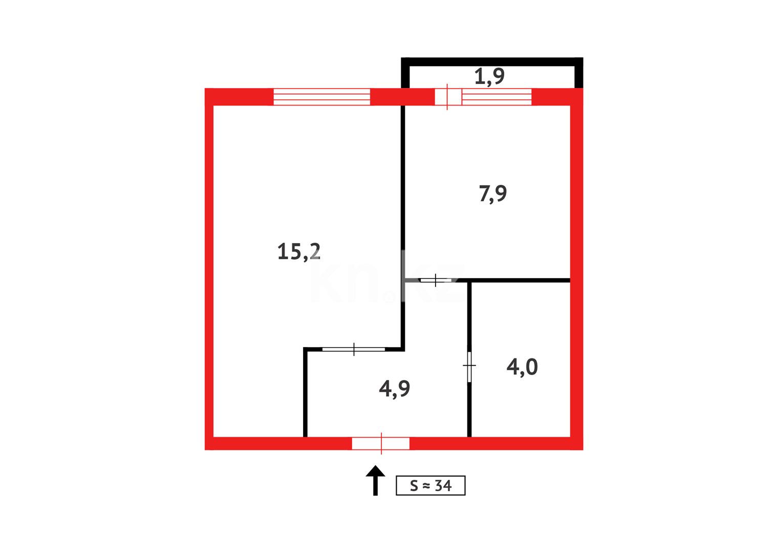 Продажа 1-комнатной квартиры, 34 м², ул. Арнасай - Продажа квартир в Казахстане фото 12 из 12