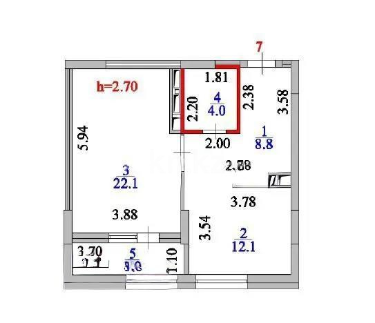 Продажа 2-комнатной квартиры, 50 м² в Астане