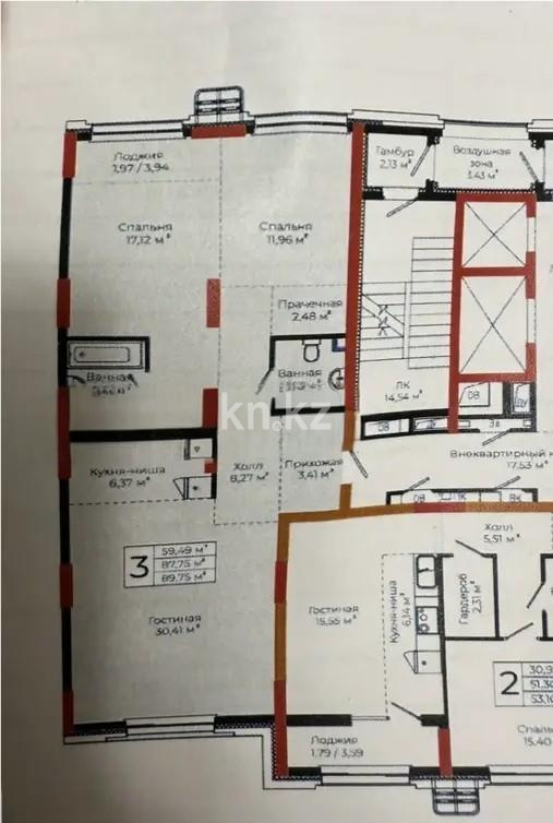 Продажа 3-комнатной квартиры, 89.75 м², ул. Токпанова, дом  18 стр в Астане