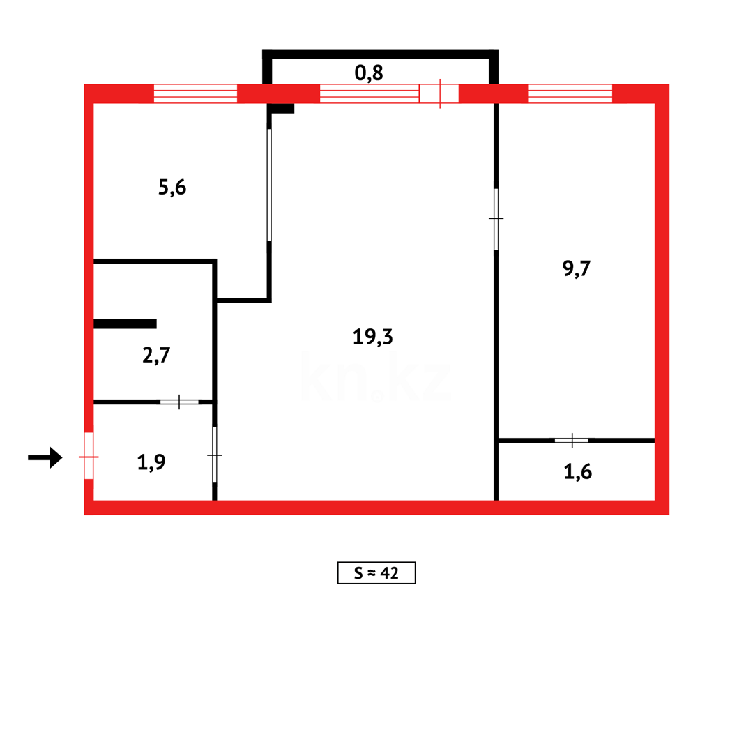 Продажа 2-комнатной квартиры, 42 м² - Продажа квартир в Темиртау - страница 14 фото 9 из 9