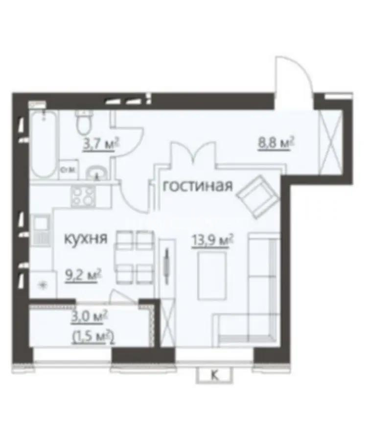 Продажа 1-комнатной квартиры, 38 м² - Продажа однокомнатных квартир в Караганде - страница 5 фото 1 из 1