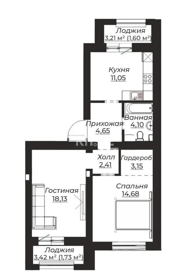 Продажа 2-комнатной квартиры, 61.4 м², пр. Мангилик Ел, дом  7 стр - Продажа  двухкомнатных квартир в новостройках Астаны без посредников фото 1 из 1