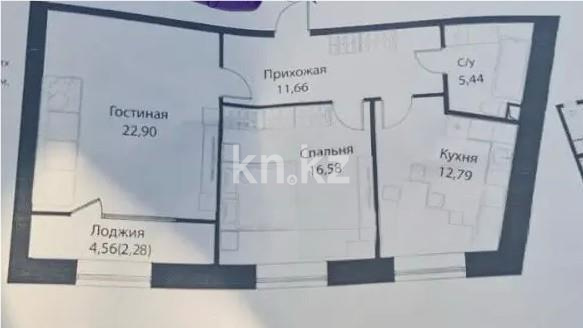 Продажа 2-комнатной квартиры, 71.1 м², ул. Жошы хана, дом  12/3 в Астане