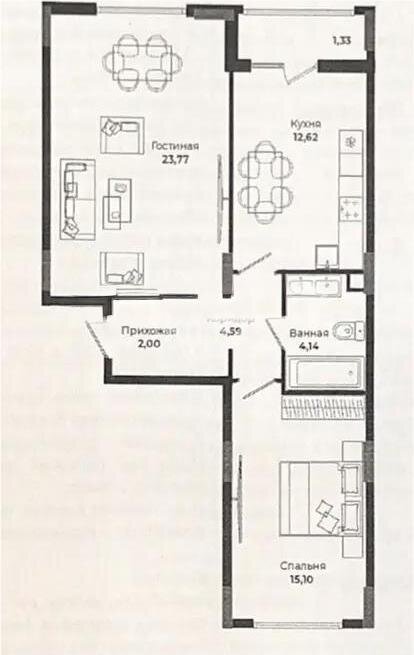 Продажа 2-комнатной квартиры, 64.7 м² в Астане - фото 4