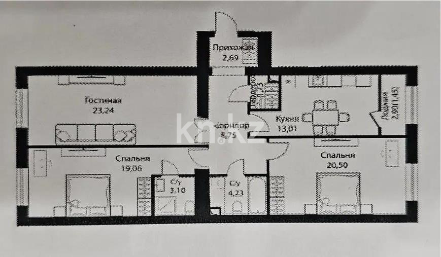 Продажа 3-комнатной квартиры, 98 м² - Продажа трехкомнатных квартир в Астане - страница 8 фото 1 из 1