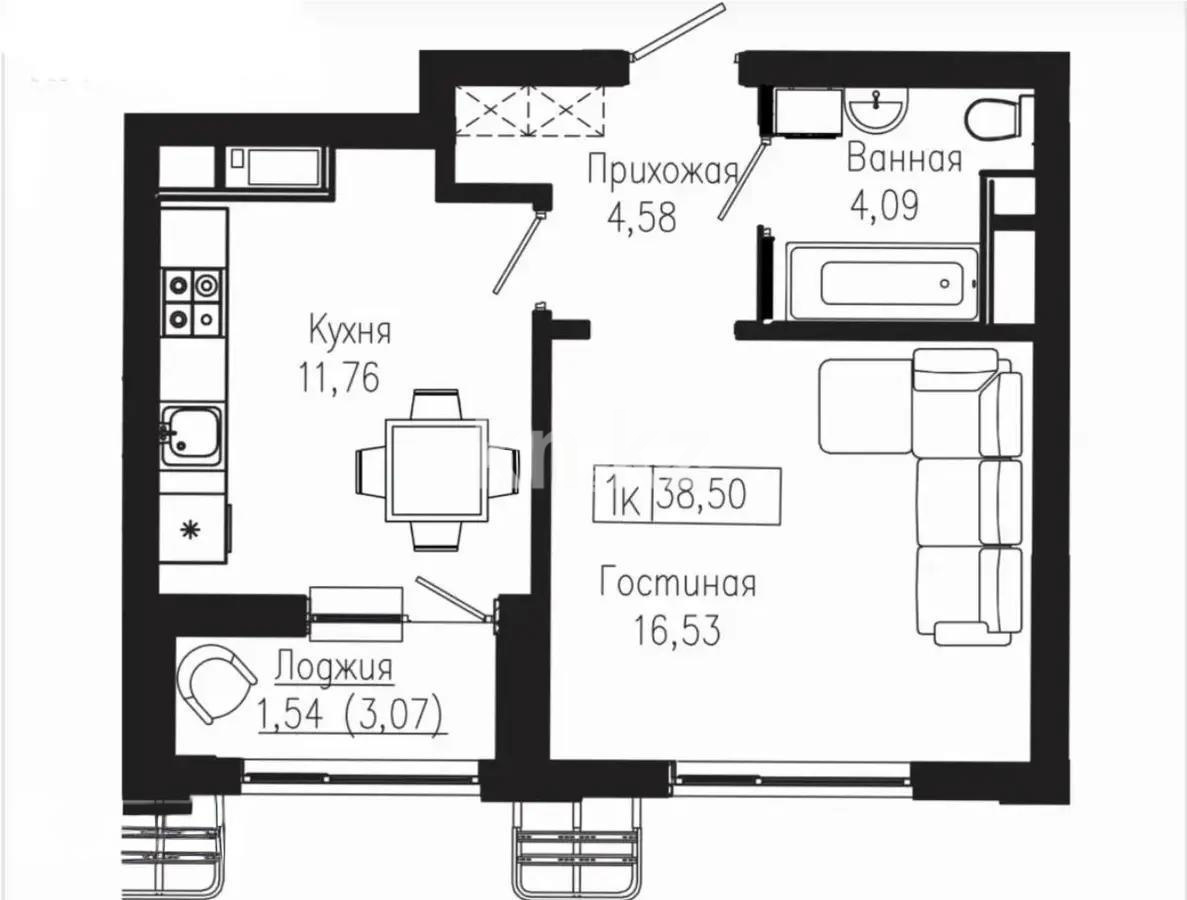 Продажа 1-комнатной квартиры, 39 м² - Продажа квартир от собственников в Астане - страница 17 фото 1 из 1