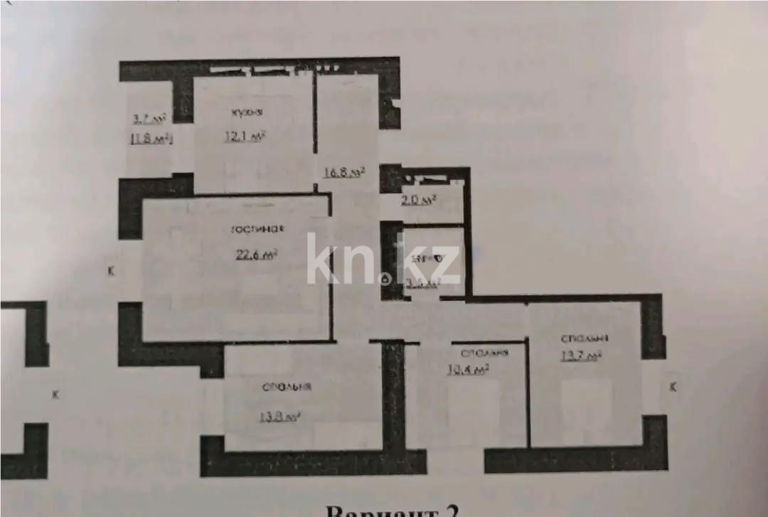 Продажа 4-комнатной квартиры, 100 м², 067 учетный квартал, дом  участок 502 - Продажа  четырехкомнатных квартир в Караганде без посредников фото 1 из 1