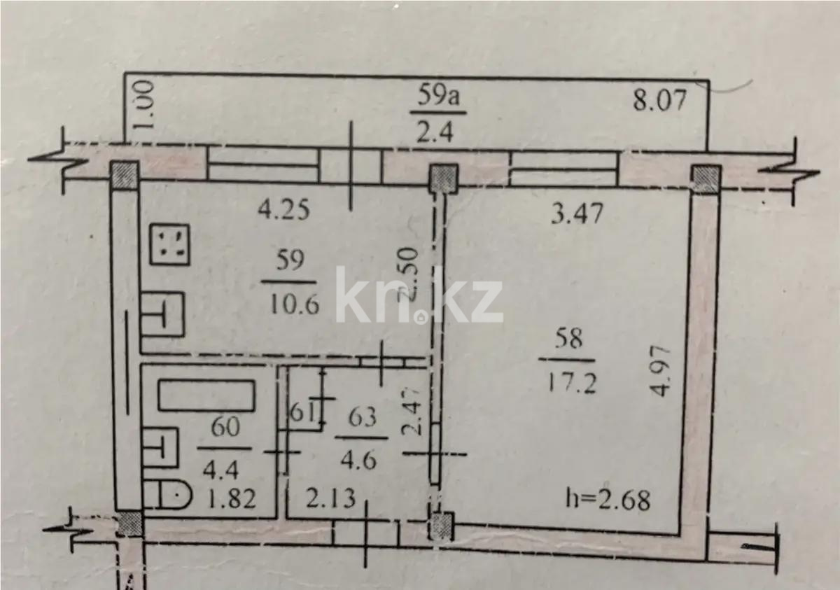 Продажа 1-комнатной квартиры, 39.7 м², пр. Аль-Фараби, дом  65 - Продажа  однокомнатных квартир в Алматы без посредников с фото фото 1 из 1
