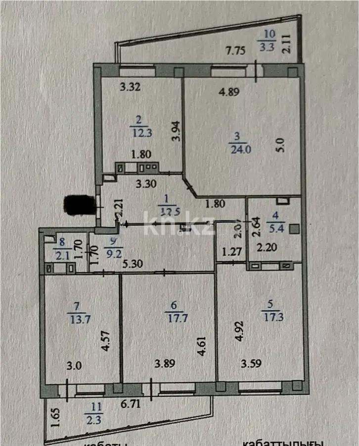 Продажа 4-комнатной квартиры, 119.8 м², ул. Габдуллина, дом  12/1 - Продажа  четырехкомнатных квартир в новостройках Астаны без посредников с фото фото 2 из 2