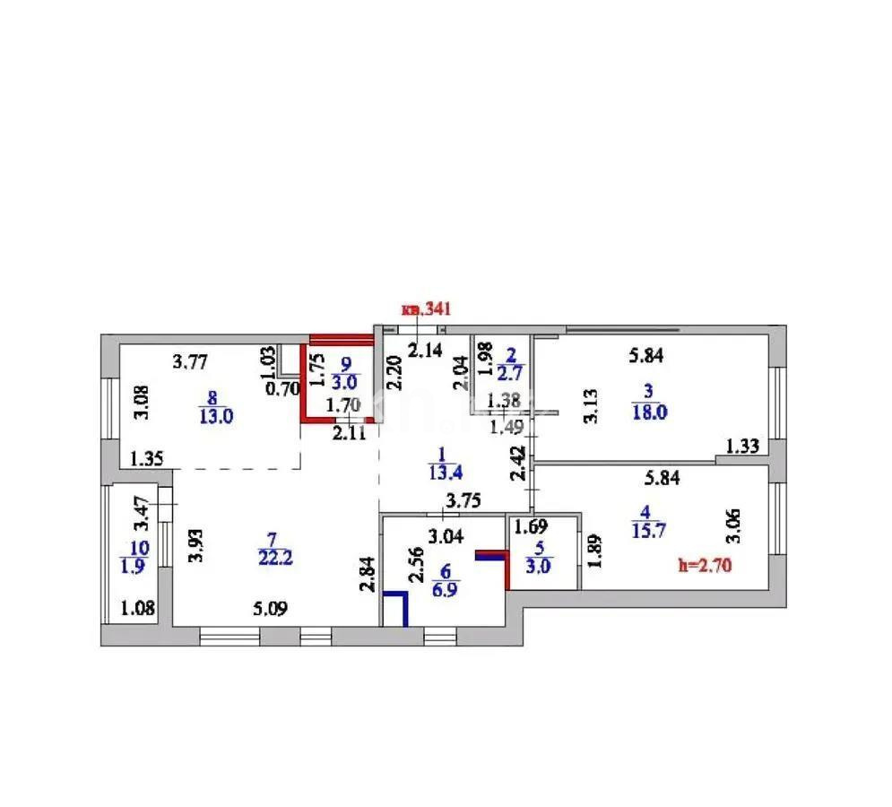 Продажа 3-комнатной квартиры, 100 м², ул. Сыганак, дом  32 - Продажа квартир в новостройках Астаны с фото фото 8 из 8