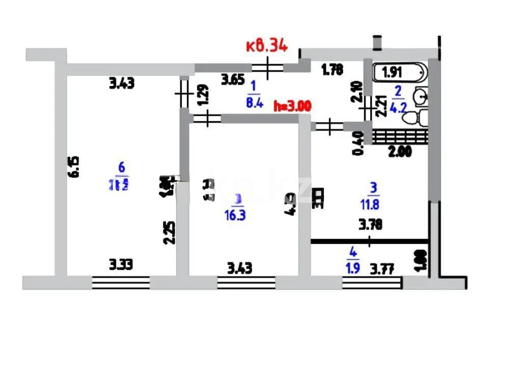 Продажа 2-комнатной квартиры, 64.2 м², ул. Торекулова, дом  95 - Продажа  двухкомнатных квартир в Алматы без посредников фото 1 из 1