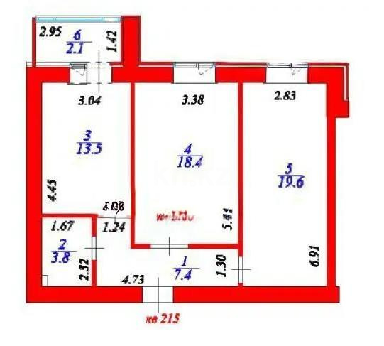 Продажа 2-комнатной квартиры, 64.8 м², ул. Айтматова, дом  45 стр в Астане