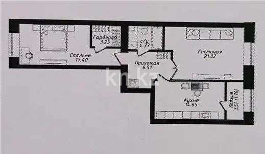 Продажа 2-комнатной квартиры, 69.26 м², ул. Молдагалиева, дом  6г - Продажа квартир в Астане без посредников фото 1 из 1