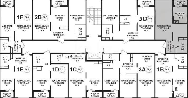 Продажа 1-комнатной квартиры, 39.1 м², пр. Райымбека, дом  590/15 - Продажа квартир в новостройках Алматы фото 1 из 1