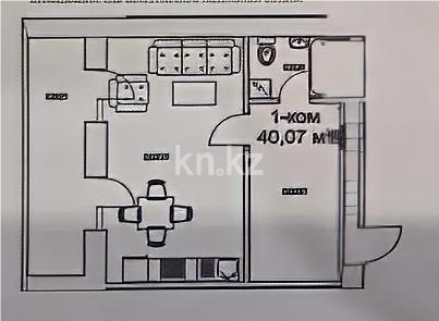 Продажа 1-комнатной квартиры, 40.07 м², ул. Калдаякова, дом  46 в Астане