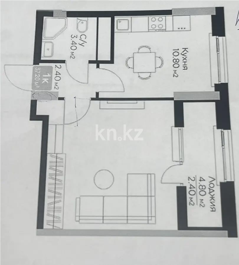 Продажа 2-комнатной квартиры, 37.2 м², ул. Молдагалиева, дом  9 - Продажа  двухкомнатных квартир в Астане с фото фото 2 из 3