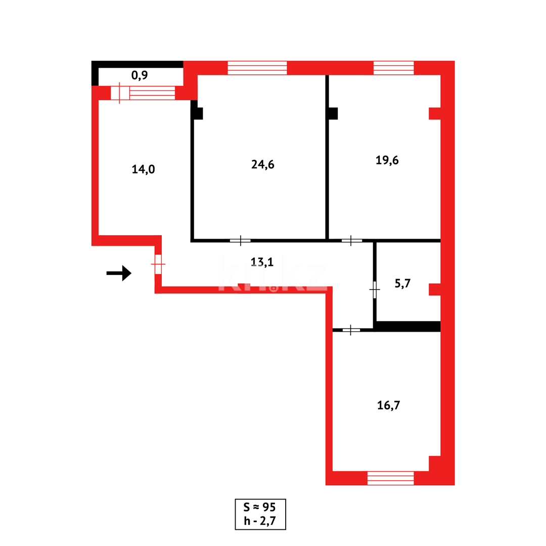 Продажа 3-комнатной квартиры, 95 м² - Продажа квартир в Караганде в Майкудуке фото 15 из 15