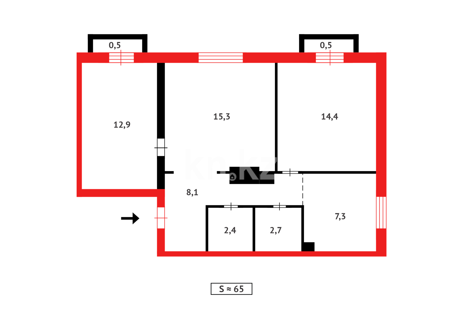 Продажа 3-комнатной квартиры, 73 м², ул. Магнитогорская - Продажа квартир в Караганде фото 13 из 13