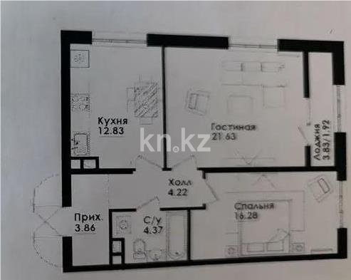 Продажа 2-комнатной квартиры, 65.11 м² - Продажа квартир от собственников в Алматы - страница 3 фото 1 из 1
