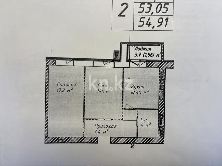 Продажа 2-комнатной квартиры, 55 м², ул. Бейбарыс Султан, дом  25 - Продажа  двухкомнатных квартир в новостройках Астаны с фото фото 1 из 1