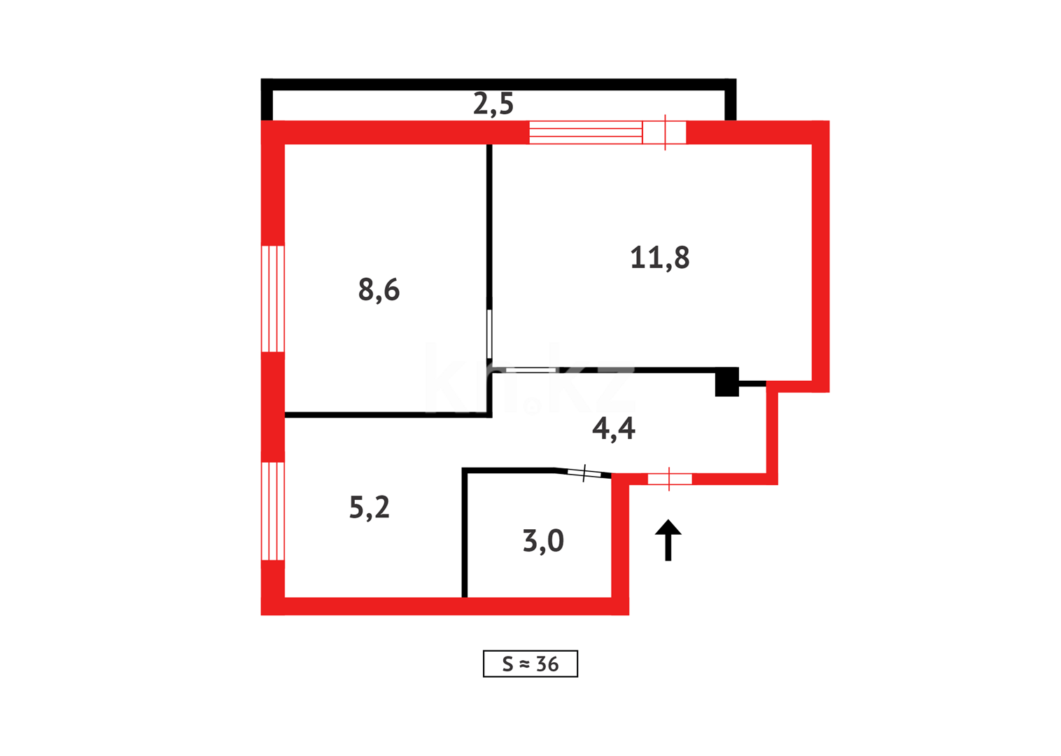 Продажа 2-комнатной квартиры, 35 м², пр. Металлургов - Продажа и аренда недвижимости в Темиртау фото 16 из 16
