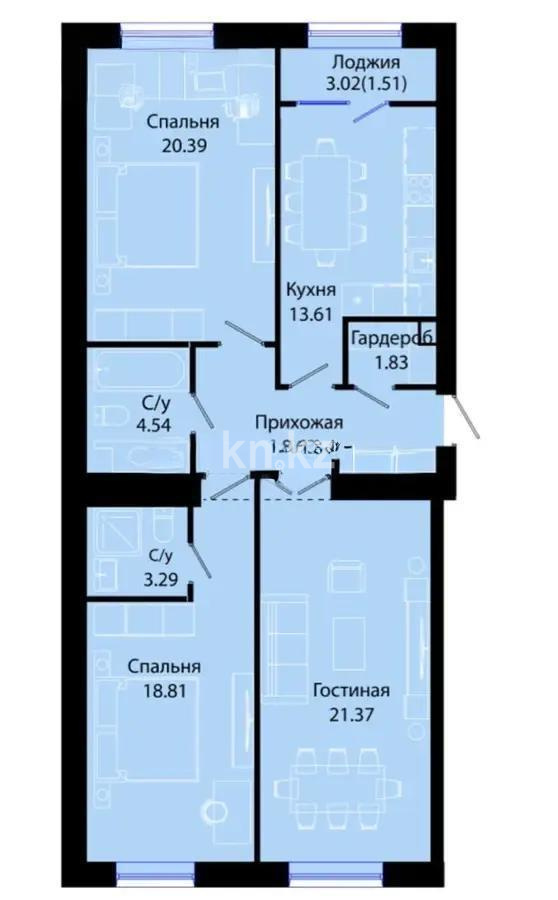Продажа 3-комнатной квартиры, 94 м² в Астане - фото 7