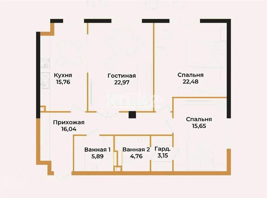 Продажа 3-комнатной квартиры, 100 м², ул. Оспанова, дом  85/80 - Продажа  трехкомнатных квартир в новостройках Алматы без посредников фото 1 из 1