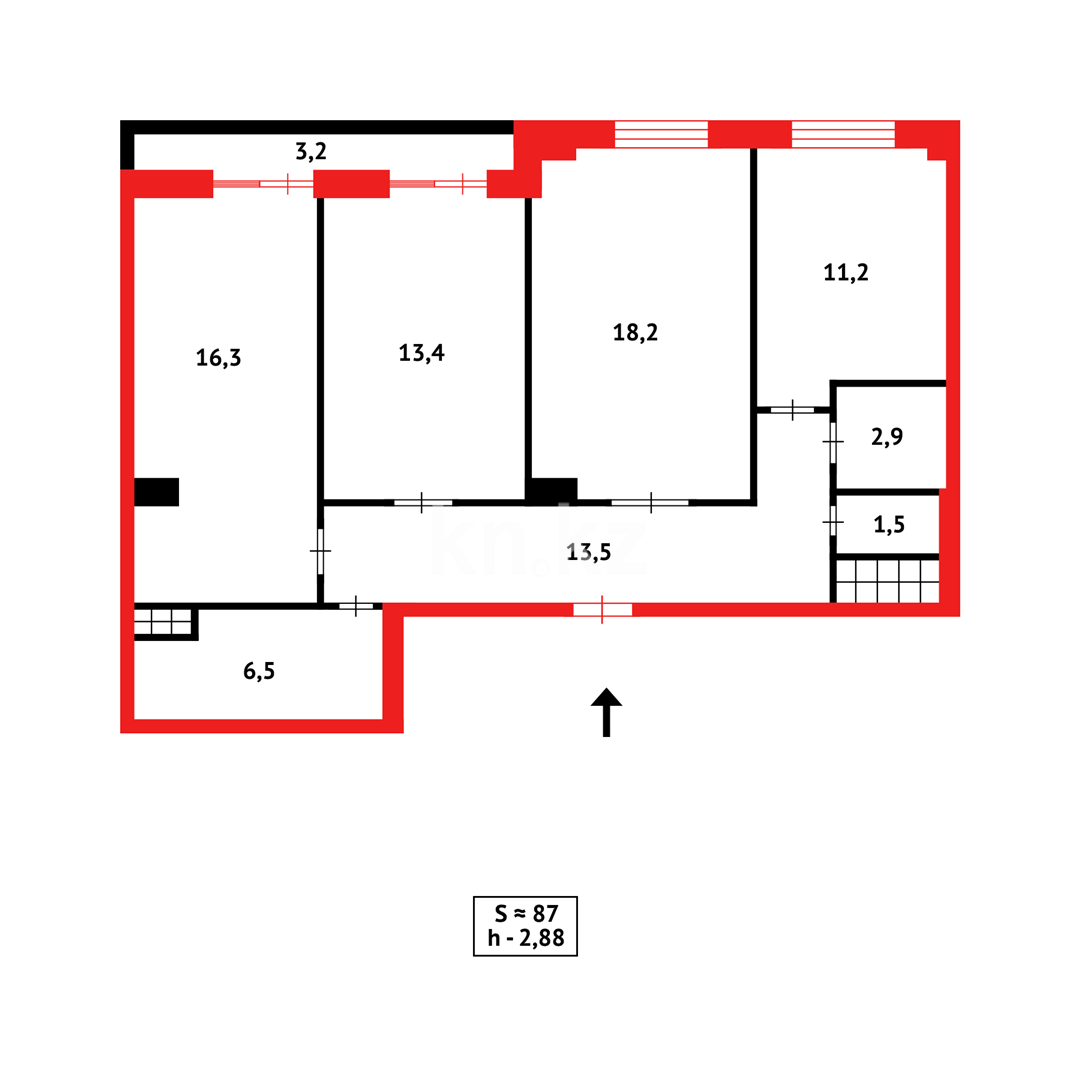 Продажа 3-комнатной квартиры, 86 м², пр. Шахтеров в Караганде - фото 18