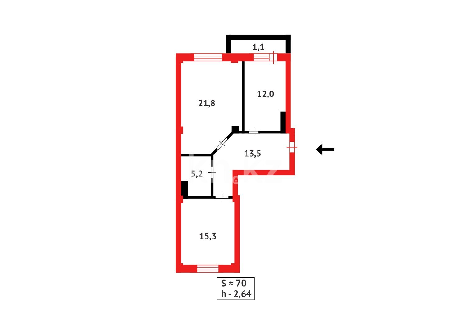 Продажа 2-комнатной квартиры, 70 м² в Астане - фото 6