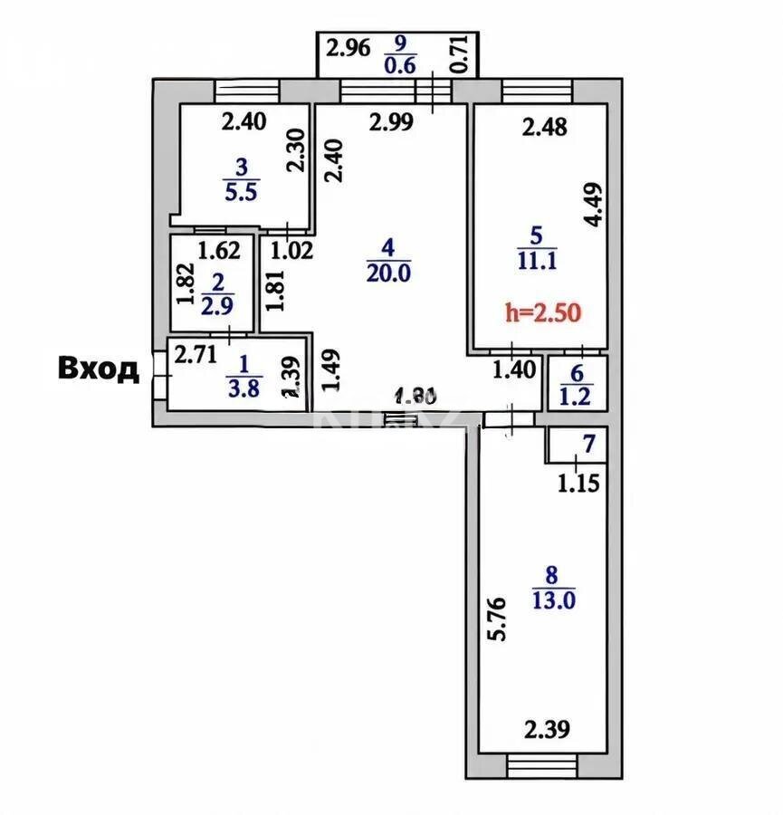 Продажа 3-комнатной квартиры, 58.8 м² в Астане - фото 6
