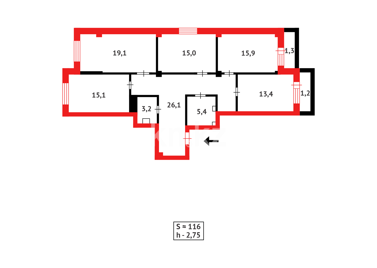 Продажа 4-комнатной квартиры, 116 м² в Астане - фото 5