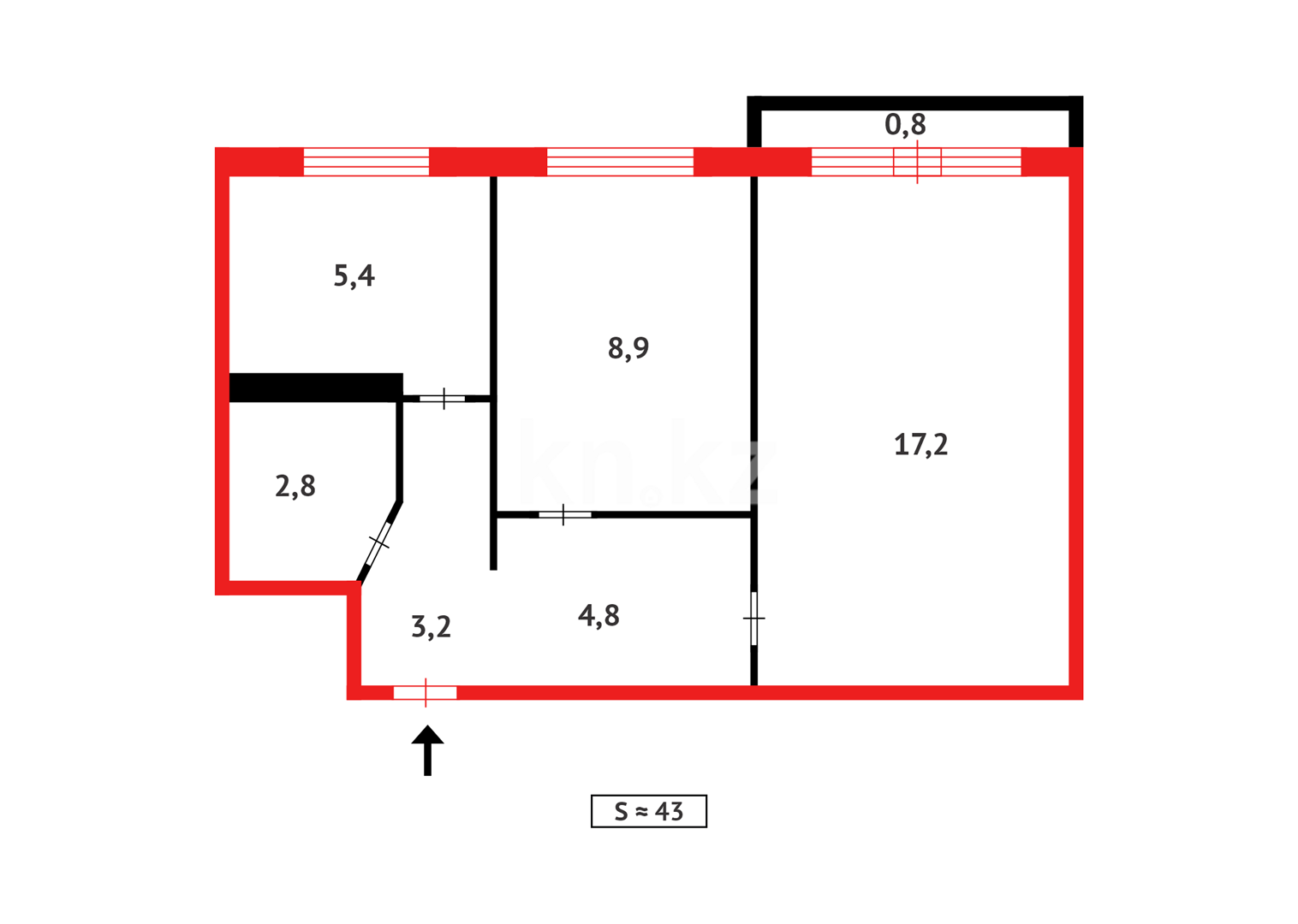 Продажа 2-комнатной квартиры, 45 м² - Продажа квартир в Темиртау фото 8 из 8