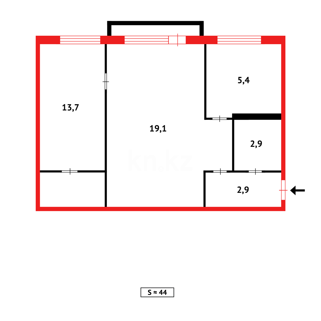 Продажа 2-комнатной квартиры, 45 м² - Продажа квартир в Темиртау фото 7 из 7