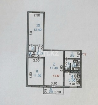 Продажа 3-комнатной квартиры, 58 м², пр. Кабанбай батыра, дом  11а - Продажа квартир в Шымкенте фото 22 из 23