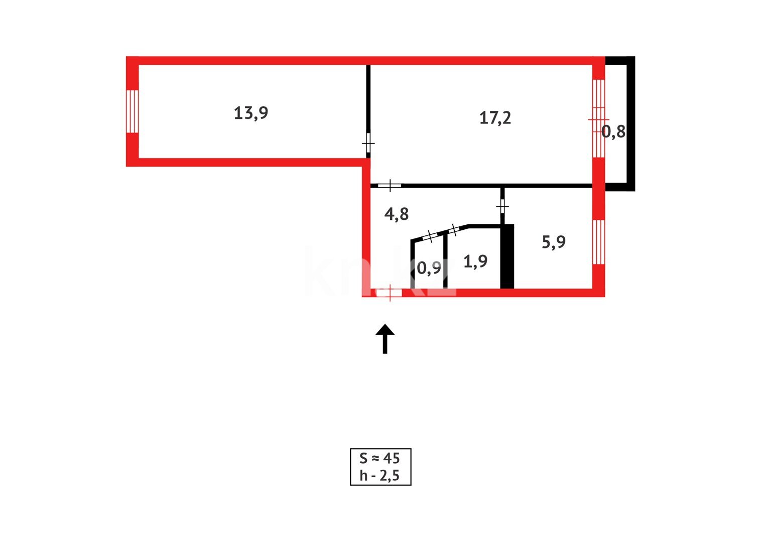Продажа 2-комнатной квартиры, 44 м² в Темиртау - фото 10