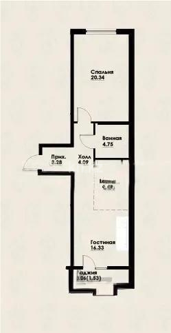 Продажа 2-комнатной квартиры, 57 м² - Продажа  двухкомнатных квартир в новостройках Алматы - страница 3 фото 1 из 1