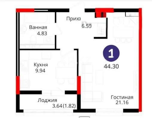 Продажа 2-комнатной квартиры, 44.3 м², ул. Е-429, дом  14 - Продажа  двухкомнатных квартир в Астане без посредников фото 1 из 1