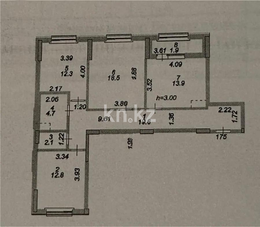 Продажа 3-комнатной квартиры, 85.8 м², ул. Молдагалиева, дом  3 - Продажа квартир в Астане фото 1 из 1