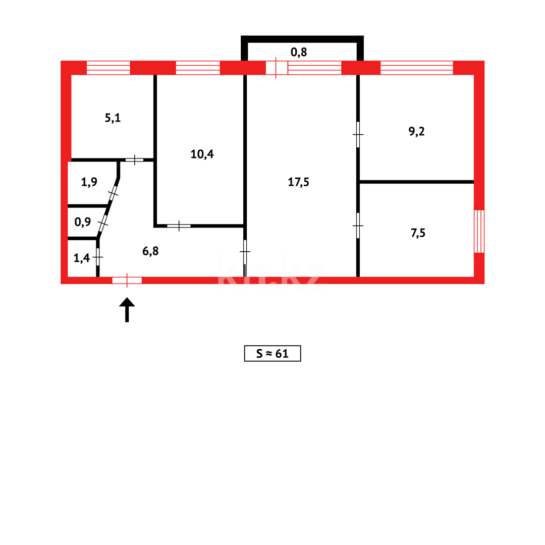 Продажа 4-комнатной квартиры, 61 м² в Темиртау - фото 11