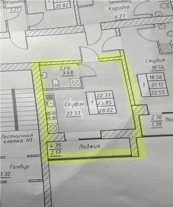 Продажа 1-комнатной квартиры, 28 м², ул. Тынышбайулы, дом  6 стр - Продажа квартир в Астане фото 1 из 1