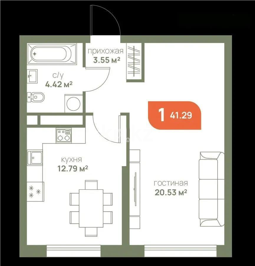 Продажа 1-комнатной квартиры, 42 м² в Алматы - фото 3