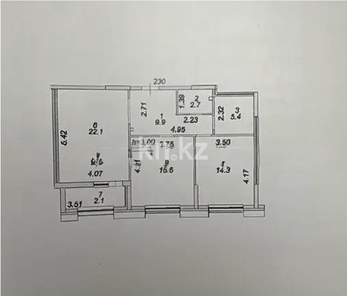 Продажа 2-комнатной квартиры, 72.1 м² в Астане